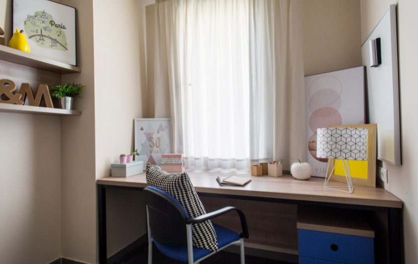 residencia universitaria resa damia bonet estudio individual con cocina compartida pag habitaciones escritorio